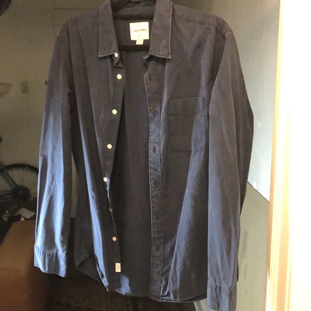 Men’s large American Eagle dark blue casual button up shirt